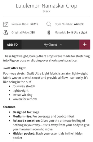 Lululemon Namaskar Crop Black 4 thumbnail 8