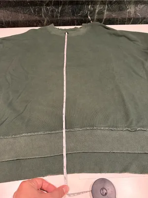 Aerie Oversized Crewneck Sweatshirt Green Exposed Seams XS thumbnail 14