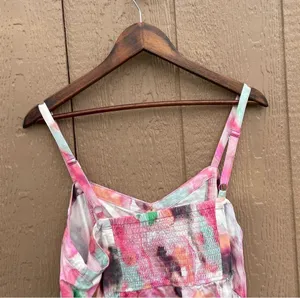 Torrid Womens Shirt Tank Multi Color Watercolor Twill Fit and Flare 12 Large thumbnail 6