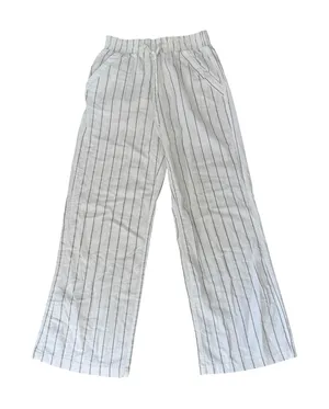 Sienna Sky Womens White Striped Wide Leg Drawstring Pants Medium‎ Boho Vacation Resortwear thumbnail 1