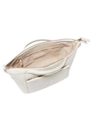 NWT Cole Haan Leather Grand Ambition Small Duffle Shoulder Bag Silver Birch thumbnail 3