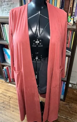 Lularoe pink suede S lagenlook Sarah cozy sweater coat thumbnail 1