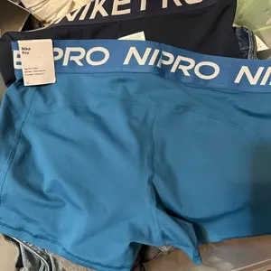NEW Nike Pro Women's 3" Shorts Industrial Blue/White CZ9857-457 Size XXL 2XL thumbnail 8