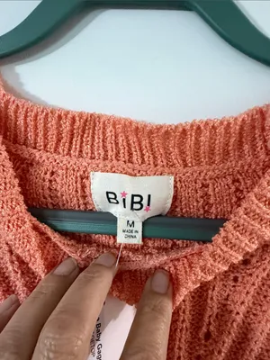 BiBi Bright Orange Short-Sleeve Crewneck Knit Top thumbnail 2