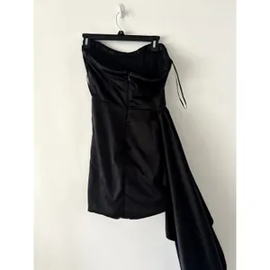 Katie May Black Strapless Mini Dress with Draped Side Panel Size S thumbnail 4