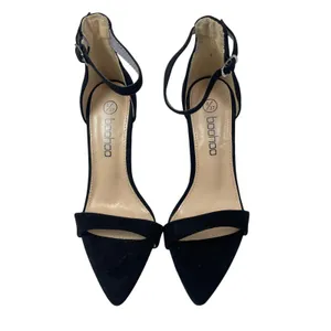 Boohoo Faux Suede Ankle Strap Pointed Toe Stiletto Heels Strappy Sandals 37 US 6 thumbnail 2