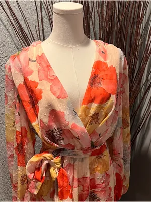 🌸Nwt Alex Marie Floral Wrap Dress Long Sleeve Size 8🌸 thumbnail 3