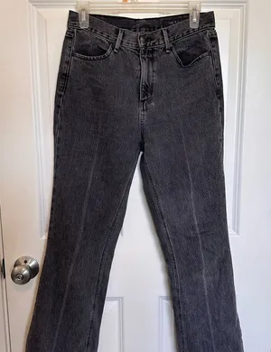 RAG & BONE luxury corpcore minimalist High Waist Flare Jeans black goth Size 26 thumbnail 1