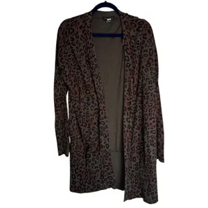 Sanctuary Leopard Print Longline Cardigan Sweater Olive Brown‎ Women's M thumbnail 7