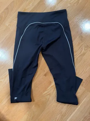 Fabletics Black High Rise Cropped Leggings White Contrast Piping S(Estimated) thumbnail 6