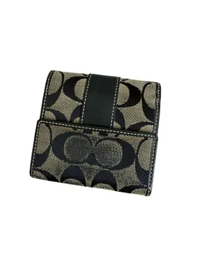 COACH Vintage Black Logo Snap Wallet Card Case thumbnail 4