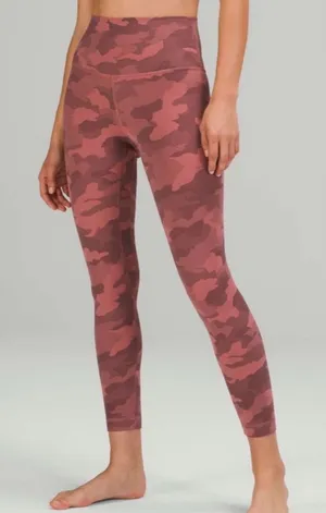 Lululemon Athletica Pink Camo High Rise Leggings Size 8 Like New thumbnail 1