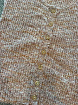 Madewell Marled Shaw Button-Front Sweater Tee Orange tiger medium thumbnail 4