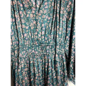 Anthropologie Current Air Tiered Green and Pink Floral Mini Dress Sz. S thumbnail 6
