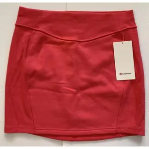 Lululemon Scuba HR Mini Skirt Pink Glaze Coral Large L New NWT LW8ALSS RARE HTF thumbnail 1