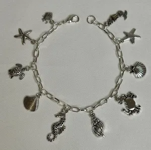 Handmade Silver Beachy Charm Necklace  thumbnail 1