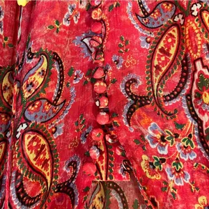 Sunrise by The Kooples Reef Paisley Print‎ Silk Chiffon Mini Dress Pink Size 2 thumbnail 10