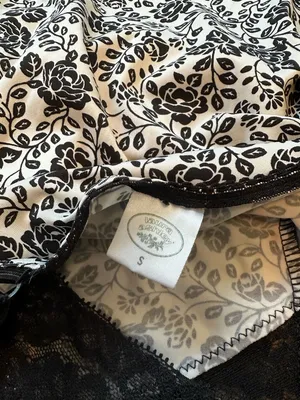 Laura Ashley Babydoll Cami Top White & Black Floral Summer Boho Y2K Size Small thumbnail 3