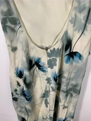 Asos Women's Natural High Neck Drape‎ Bodice Cape Floral Maxi Dress Women’s Sz 8 thumbnail 13