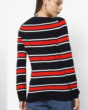 Tommy Hilfiger Striped V-Neck Pullover Sweater thumbnail 3