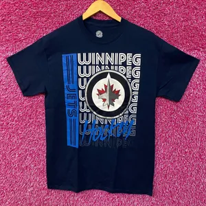 Winnipeg Jets Hockey Team Logo & Spell-out NHL Promo Tee M thumbnail 1