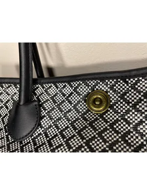 Lauren Ralph Lauren Millbrook Market Tote Geometric Preppy thumbnail 7