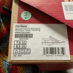 Vans Old Skool Bandana Flame Beige Orange size 8.5 thumbnail 12