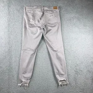 American Eagle Super‎ Stretch X Jeans Women 16 Long High Rise Distressed thumbnail 2