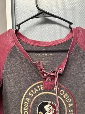 Women's Colosseum Florida State Seminoles Heathered Lace-Up 3/4 Sleeve thumbnail 2