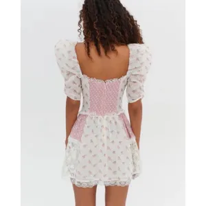 NWT!!‎ FOR LOVE & LEMONS Francine Floral Patchwork Mini Dress Lace Coquette XS thumbnail 9