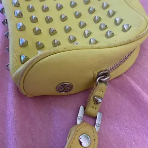Tory Burch bag silver Studded green neonish leather with handle thumbnail 6