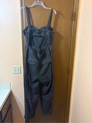 Free People Go West Utility Jumpsuit in Black thumbnail 6