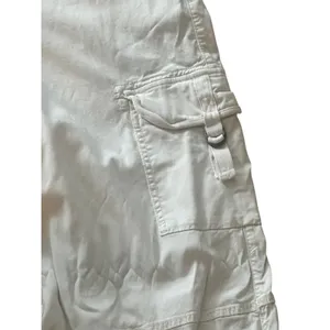 American Eagle Women Cream Wide Leg Cargo Pants Size 14 Stretch Lyocell Utility thumbnail 2