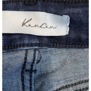 Kancan Women’s Jeans Sz 13 (30) Midrise‎ Flare Leg Dark Wash Raw Hem Western thumbnail 6