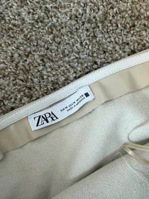 Zara Strapless Cream Midi Dress with Side Slit thumbnail 3
