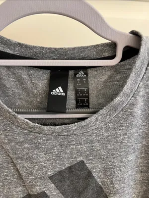 adidas Grey Crewneck Tee with Black Logo thumbnail 2