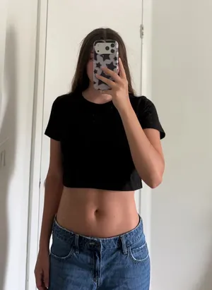Urban Outfitters Black Crop Top thumbnail 1