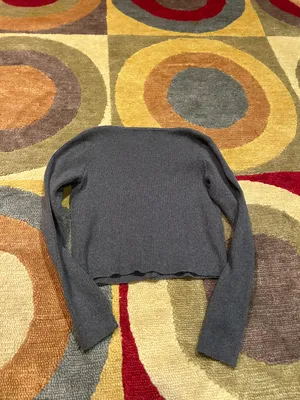 Brandy Melville Shannon Cardigan Sweater Top Charcoal Grey Ribbed One Size thumbnail 3
