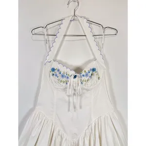 For Love & Lemons Mini Dress White Tea Time Poplin Bustier Basque Waist Medium thumbnail 8