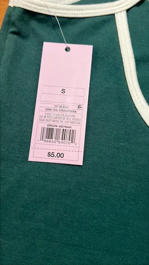 Wild Fable Target Green and White Cropped Tank thumbnail 3
