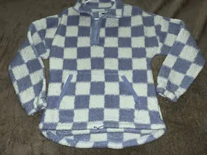 SO lavender checkered half zip pullover Purple Size XS thumbnail 1