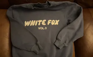 White Fox Sweatshirt Boutique Crewneck Blue thumbnail 1