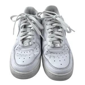 Nike Air Force 1 Women's White Leather Low Top Lace Up Athletic Sneakers Shoes 8 thumbnail 2