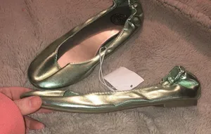 NWT SO Metallic Ballet Flats, size 6 thumbnail 3