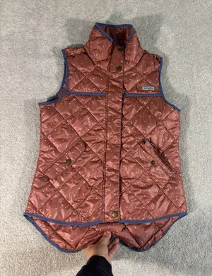 COLUMBIA WOMENS PUFFED VESTRAI &STAIN RESISTANT Quilted Polkadot‎ Sz Xs ** thumbnail 1