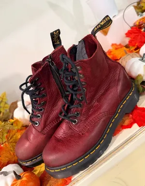 Dr. Martens Women's Oxblood Lace-Up Platform Boots thumbnail 1