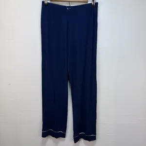 Eberjey Womens Gisele Tencel Modal Long Sleeve PJ Set Size XS Navy Ivory Pajamas thumbnail 5