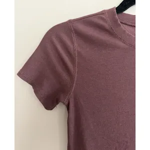 Vuori Pose Fitted Tee Cropped Short Sleeve Mauve Women's Size XS thumbnail 7
