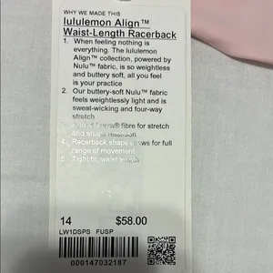 Lululemon Athletica Pink Boxy Sleeveless Tank Top thumbnail 2