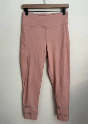Free People Movement Genesis High Rise Scallop Light Pink Active 7/8 Leggings M thumbnail 3